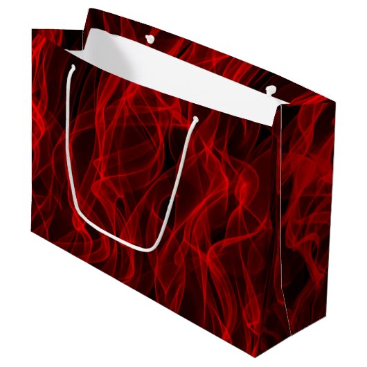 Modern Trendy Neon Red Curvy Line Abstract Patroon Groot Cadeauzakje (Voorkant Gekanteld)