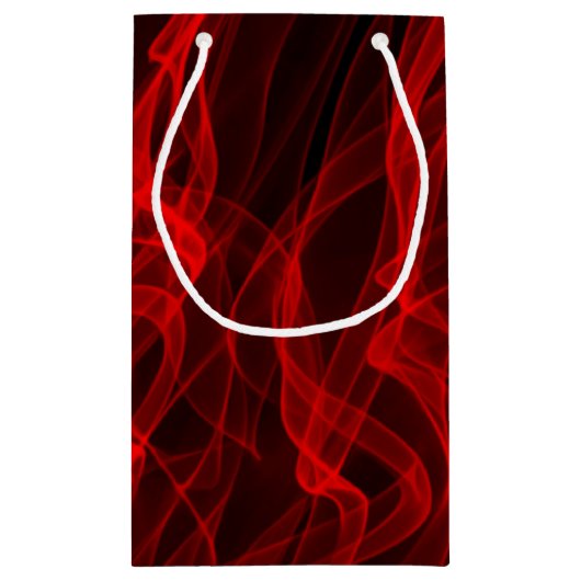 Modern Trendy Neon Red Curvy Line Abstract Patroon Klein Cadeauzakje (Achterkant)