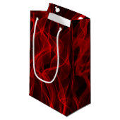 Modern Trendy Neon Red Curvy Line Abstract Patroon Klein Cadeauzakje (Voorkant Gekanteld)
