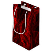 Modern Trendy Neon Red Curvy Line Abstract Patroon Klein Cadeauzakje (Achterkant Gekanteld)