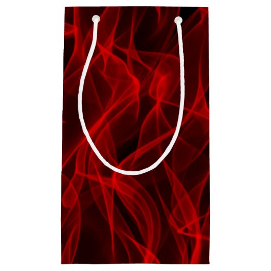 Modern Trendy Neon Red Curvy Line Abstract Patroon Klein Cadeauzakje (Voorkant)