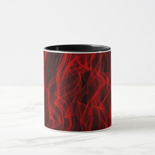 Modern Trendy Neon Red Curvy Line Abstract Patroon Mok (Midden)
