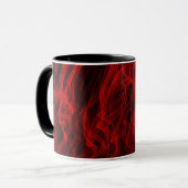 Modern Trendy Neon Red Curvy Line Abstract Patroon Mok (Voorkant links)