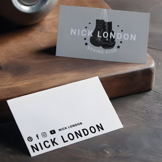 Modern & Trendy Online Black Boxing Glove Club Visitekaartje