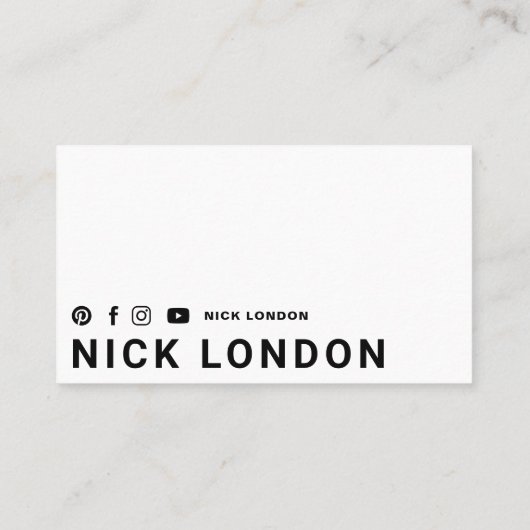 Modern & Trendy Online Black Boxing Glove Club Visitekaartje (Achterkant)