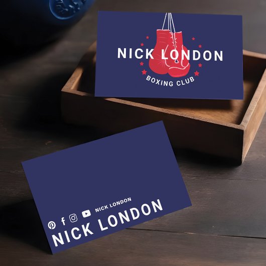 Modern & Trendy Online Red Boxing Glove Club Visitekaartje