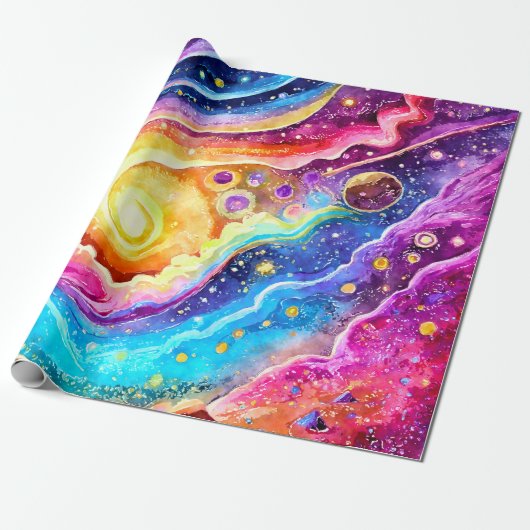 MODERN TRENDY ONTWERP VAN DE RUIMTE CADEAUPAPIER (Uitgerold)