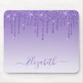 Modern Trendy Paars Glitter Stylish Script Muismat (Voorkant)