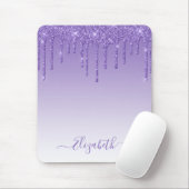 Modern Trendy Paarse glitter in stijlvol script Muismat (Met muis)