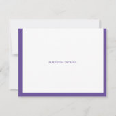 Modern Trendy Paarse Violet Border Stationery Notitiekaartje (Voorkant)
