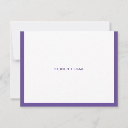 Modern Trendy Paarse Violet Border Stationery Notitiekaartje (Voorkant)