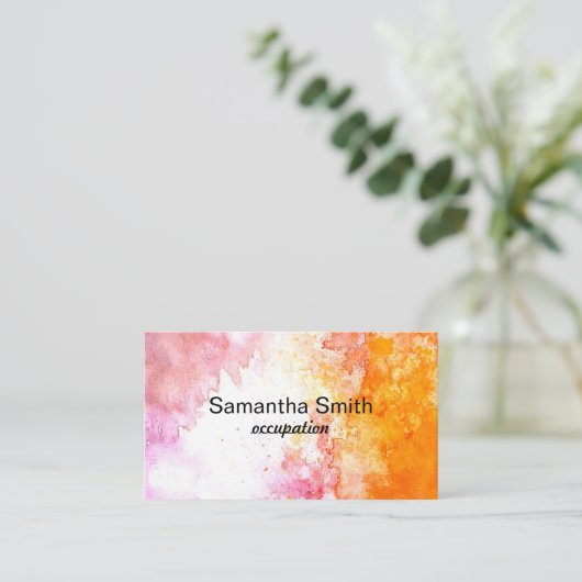 Modern Trendy Paint Splatter Splash Abstract Visitekaartje (Staand voorkant)