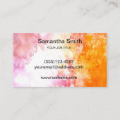 Modern Trendy Paint Splatter Splash Abstract Visitekaartje (Achterkant)