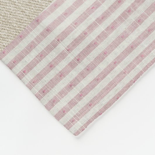 Modern Trendy Patchwork Quilt roze Beige Stripes Fleece Deken (Hoek)