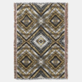 Modern, trendy patroon in zilver, goud en zwart deken (Voorkant Verticaal)