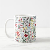 Modern Trendy Pattern of Flowers and Leaves Koffiemok (Links)