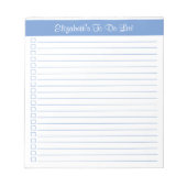 Modern Trendy Periwinkle Blue One Column Checklist Notitieblok (Voorkant)