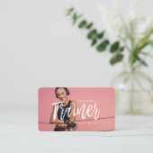 Modern Trendy Personal Fitness Trainer Foto Visitekaartje (Staand voorkant)