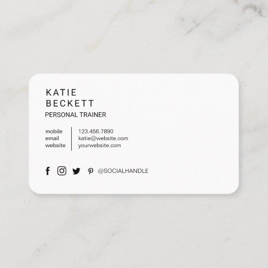 Modern Trendy Personal Fitness Trainer Foto Visitekaartje (Achterkant)