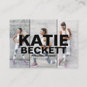 Modern & Trendy Personal Trainer Fitness 3 Foto Visitekaartje (Voorkant)