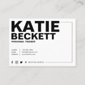 Modern & Trendy Personal Trainer Fitness 3 Foto Visitekaartje (Achterkant)