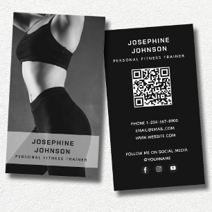 Modern Trendy Personal Trainer Fitness Foto Visitekaartje