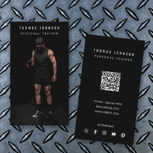 Modern Trendy Personal Trainer Fitness Foto Visitekaartje