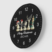 Modern Trendy Personalized Chess Pieces Christmas  Grote Klok (Hoek)
