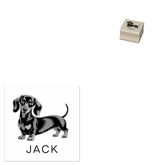 Modern Trendy Personalized Dachshund  Rubberstempel (Gestempeld)