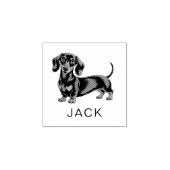 Modern Trendy Personalized Dachshund  Rubberstempel (Afrduk)