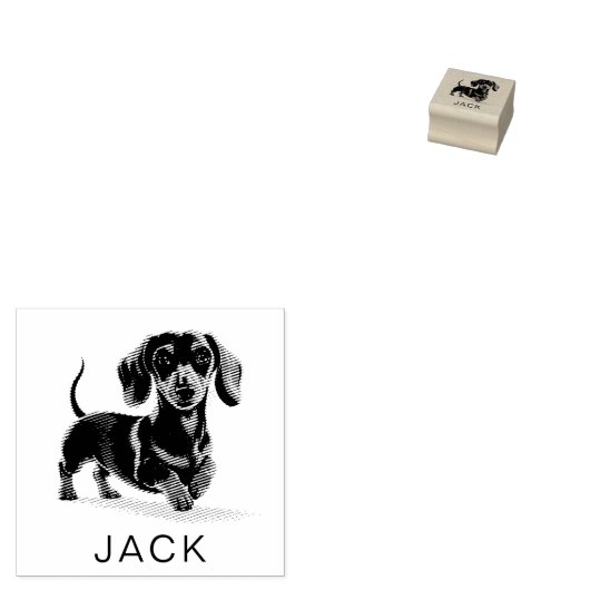 Modern Trendy Personalized Dachshund  Rubberstempel (Gestempeld)