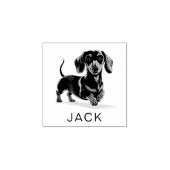 Modern Trendy Personalized Dachshund  Rubberstempel (Afrduk)