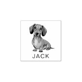 Modern Trendy Personalized Dachshund  Rubberstempel (Afrduk)