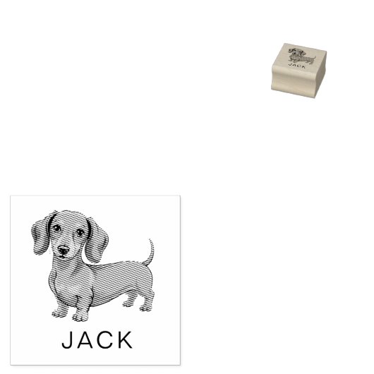 Modern Trendy Personalized Dachshund Rubberstempel (Gestempeld)