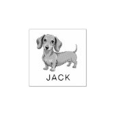 Modern Trendy Personalized Dachshund Rubberstempel (Afrduk)