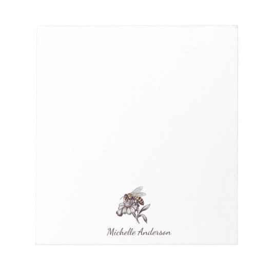 Modern Trendy Personalized Honey Bee Vintage       Notitieblok (Voorkant)