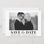 Modern Trendy Photo Black and White Save The Date (Voorkant)