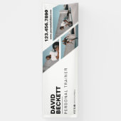 Modern Trendy Photo Collage Fitness Trainer Brand Spandoek (Verticaal)