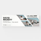 Modern Trendy Photo Collage Fitness Trainer Brand Spandoek (Horizontaal)