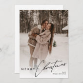 Modern Trendy Photo Elegant Script Christmas  Feestdagenkaart (Voorkant / Achterkant)
