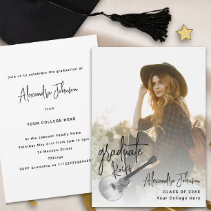 Modern Trendy Photo Graduation Party Invitation Kaart