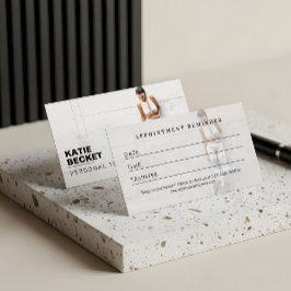 Modern Trendy Photo Personal Trainer Fitness Afsprakenkaartje