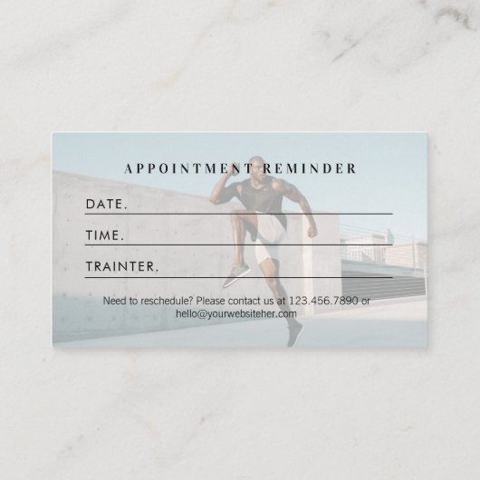 Modern Trendy Photo Personal Trainer Fitness Afsprakenkaartje (Achterkant)