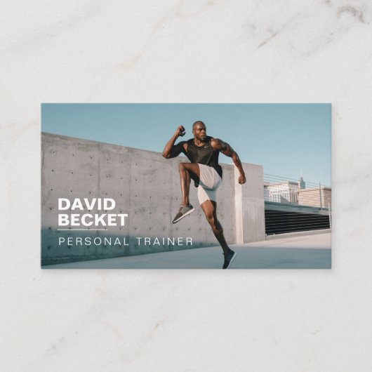 Modern Trendy Photo Personal Trainer Fitness Afsprakenkaartje (Voorkant)