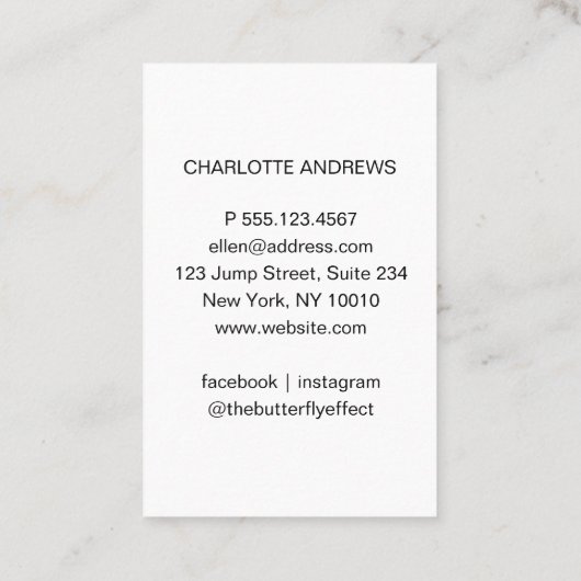 Modern Trendy Photo Visitekaartje (Achterkant)