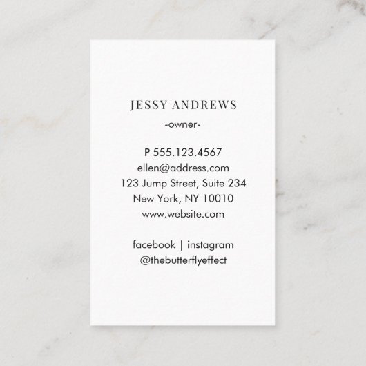 Modern Trendy Photo Visitekaartje (Achterkant)