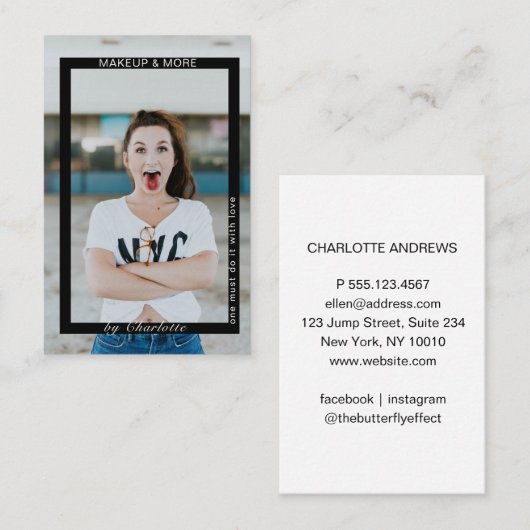 Modern Trendy Photo Visitekaartje (Voorkant / Achterkant)