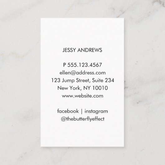 Modern Trendy Photo Visitekaartje (Achterkant)