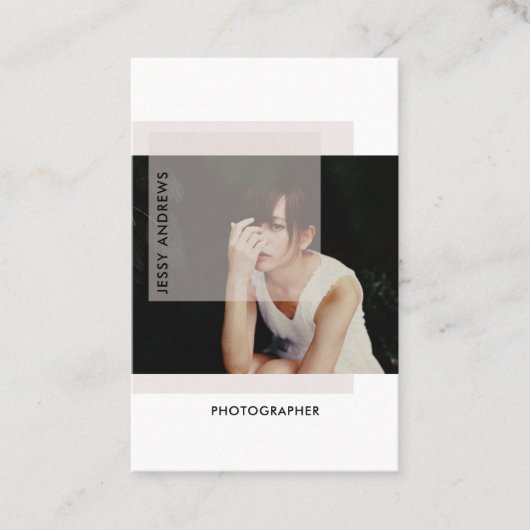 Modern Trendy Photo Visitekaartje (Voorkant)