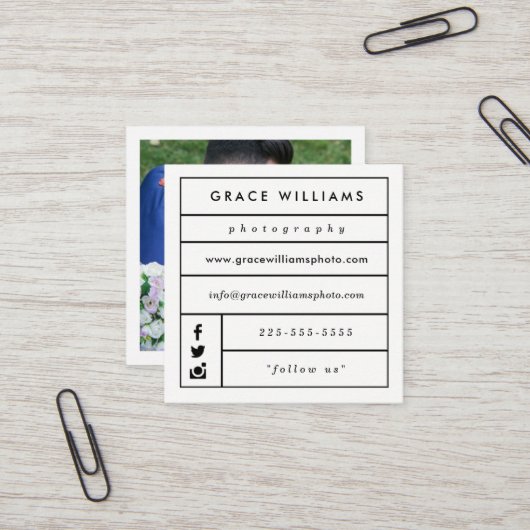 Modern Trendy Photography Visitekaartjes (Voorkant / Achterkant in situ)